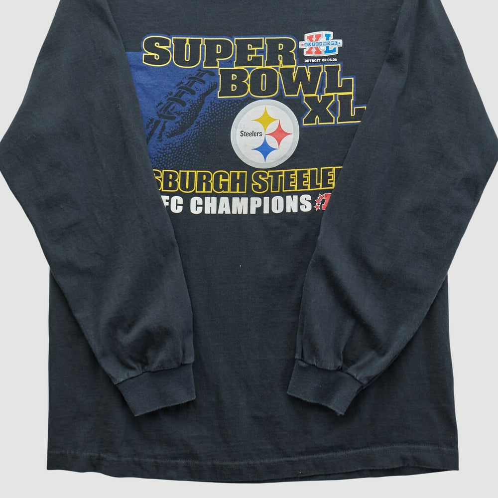 Super Bowl XL Alstyle 2006 Long Sleeve T-shirt - Black Vintage on sale
