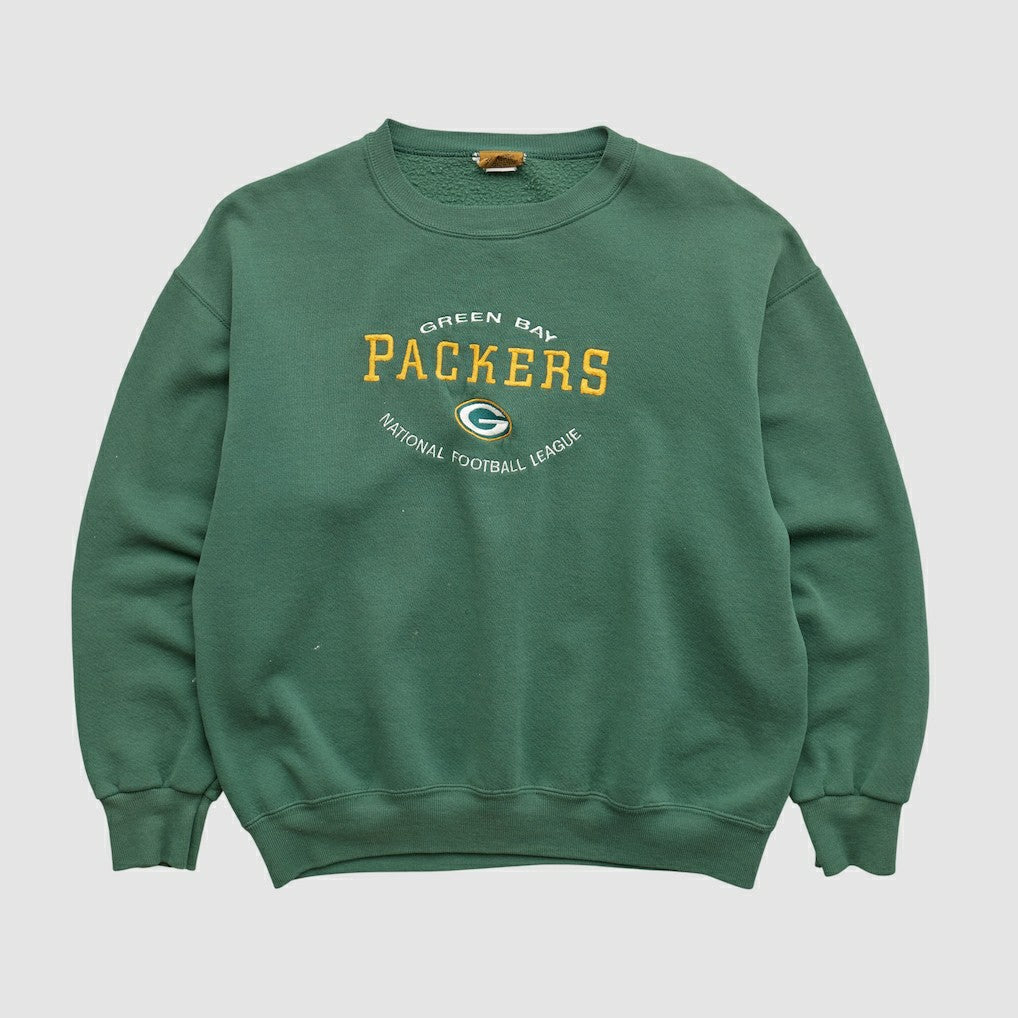 Green Bay Packers Nutmeg 90s Pullover Sweatshirt - Green Vintage online