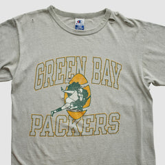 Green Bay Packers Champion 90s T-shirt - Heather Gray Vintage on sale