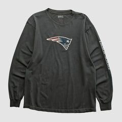 New England Patriots Reebok 2000s Long Sleeve T-shirt - Charcoal Vintage discount
