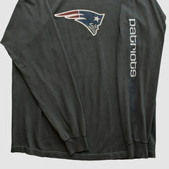 New England Patriots Reebok 2000s Long Sleeve T-shirt - Charcoal Vintage discount