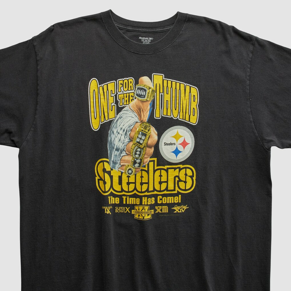 Pittsburgh Steelers Reebok 2006 T-shirt - Black Vintage sale