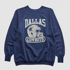 Dallas Cowboys Logo 7 80s Pullover Sweatshirt - Navy Vintage outlet