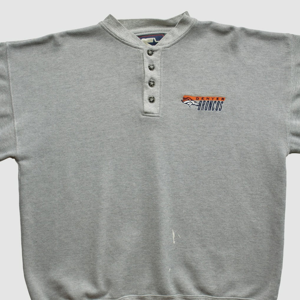 Denver Broncos Starter 90s Pullover Sweatshirt - Heather Gray Vintage discount