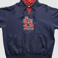 St. Louis Cardinals Majestic 2000s Hooded Pullover Sweatshirt Navy Vintage