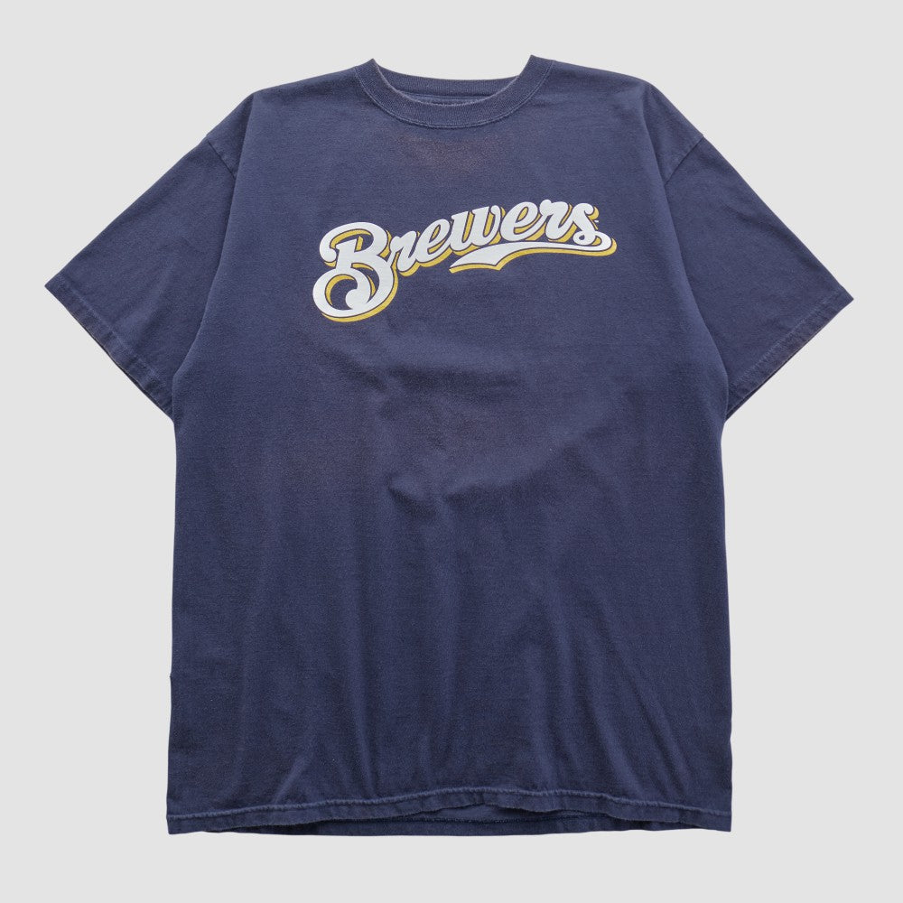 Milwaukee Brewers Majestic 2000s T-shirt Navy Vintage