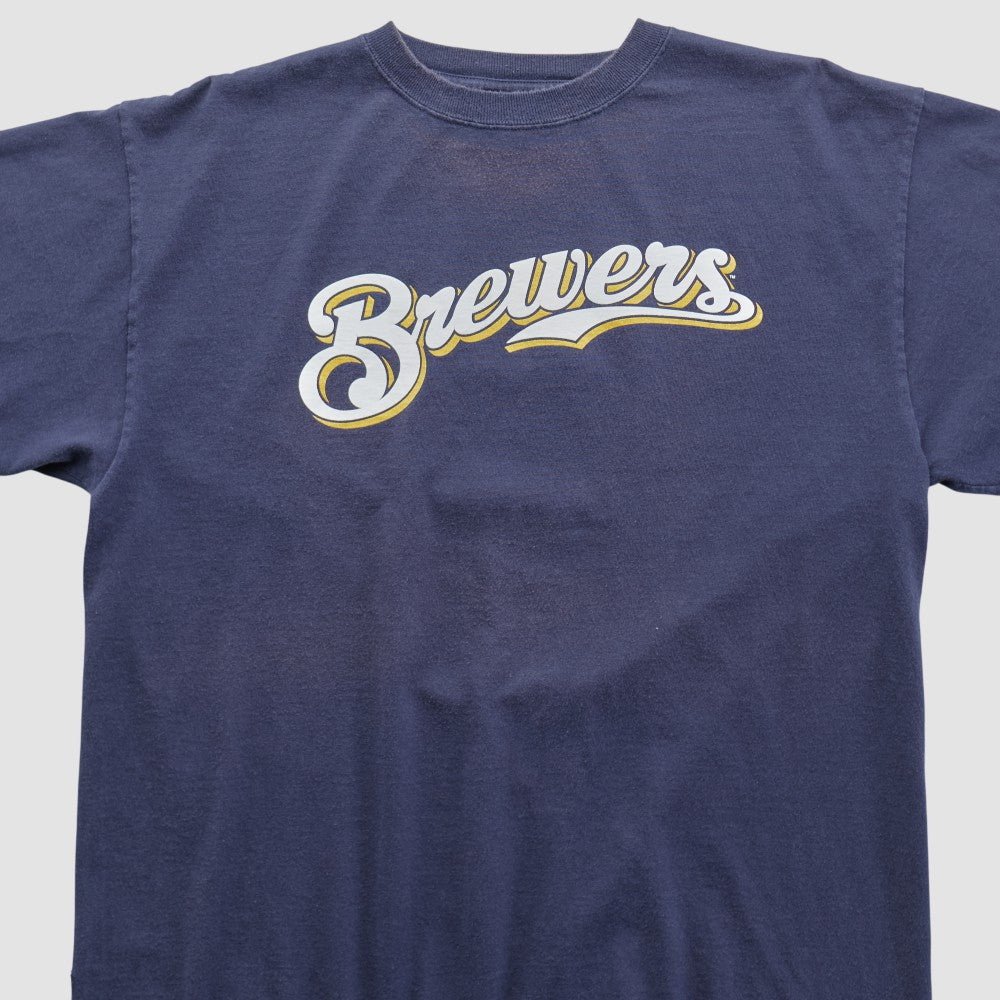 Milwaukee Brewers Majestic 2000s T-shirt Navy Vintage