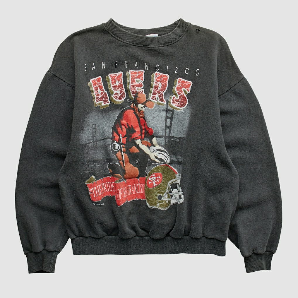 San Francisco 49ers All Out Fan 90s Pullover Sweatshirt - Black Vintage online