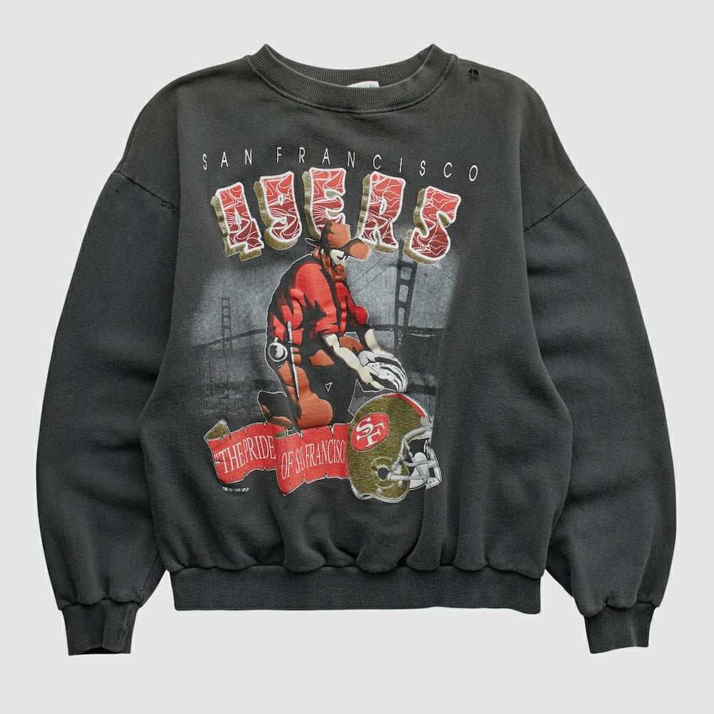 San Francisco 49ers All Out Fan 90s Pullover Sweatshirt - Black Vintage online