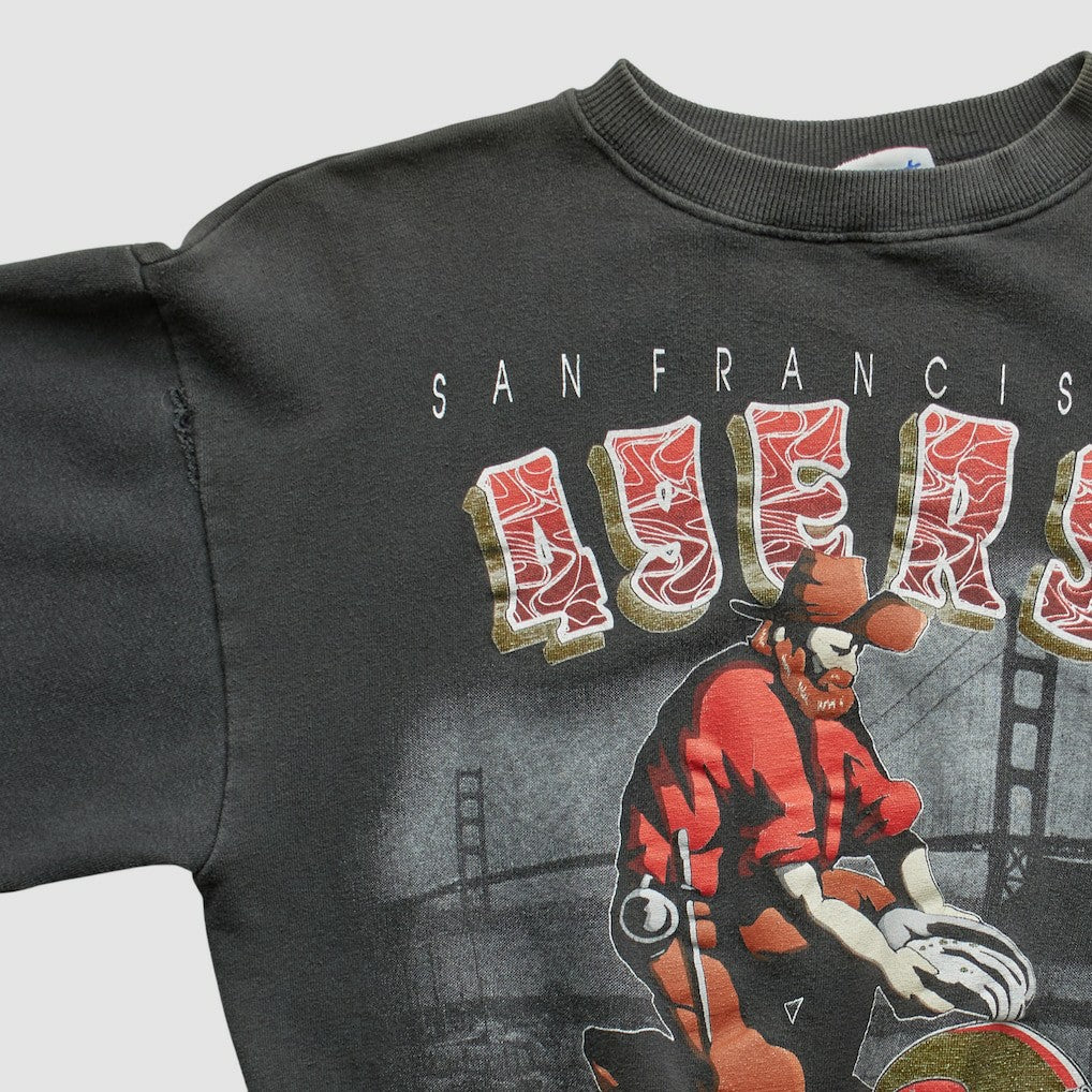 San Francisco 49ers All Out Fan 90s Pullover Sweatshirt - Black Vintage online