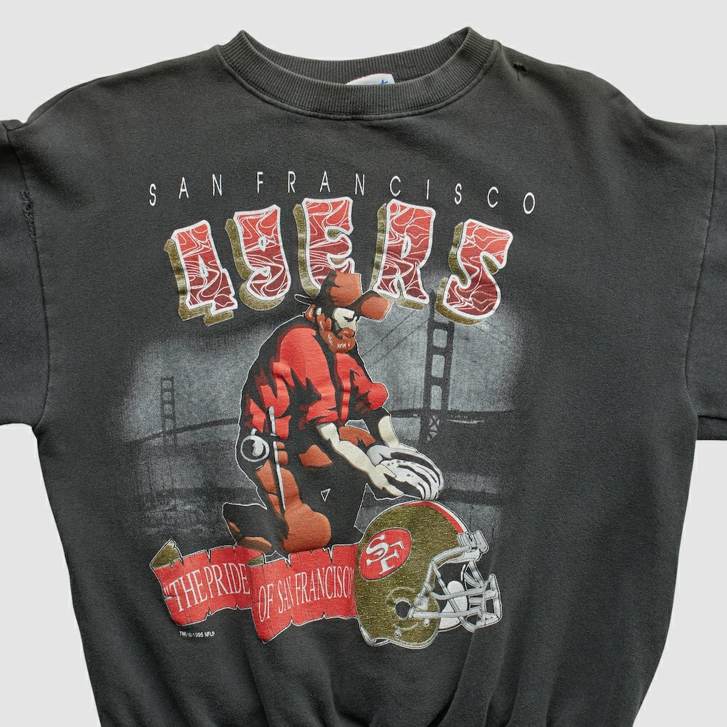San Francisco 49ers All Out Fan 90s Pullover Sweatshirt - Black Vintage online