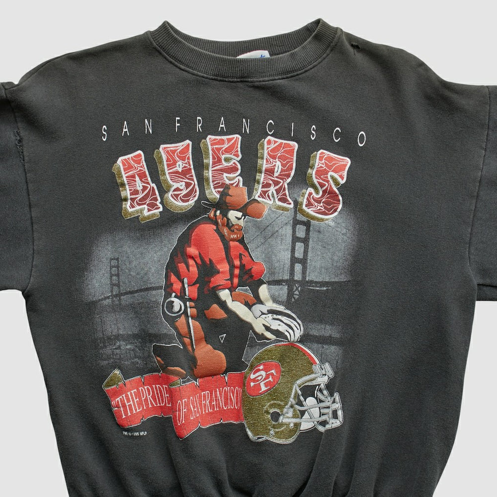 San Francisco 49ers All Out Fan 90s Pullover Sweatshirt - Black Vintage online