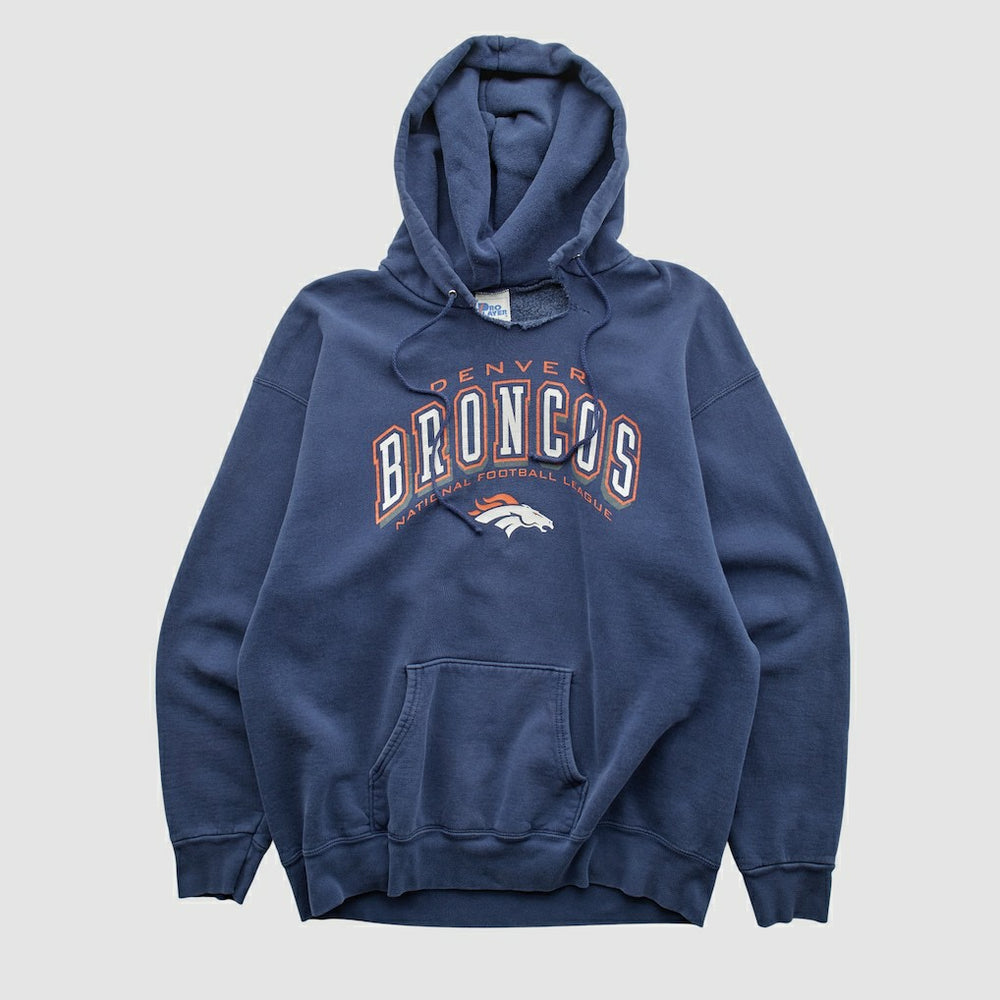 Denver Broncos Pro Player 90s Hooded Pullover Sweatshirt - Navy Vintage outlet