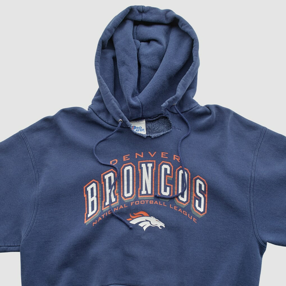 Denver Broncos Pro Player 90s Hooded Pullover Sweatshirt - Navy Vintage outlet