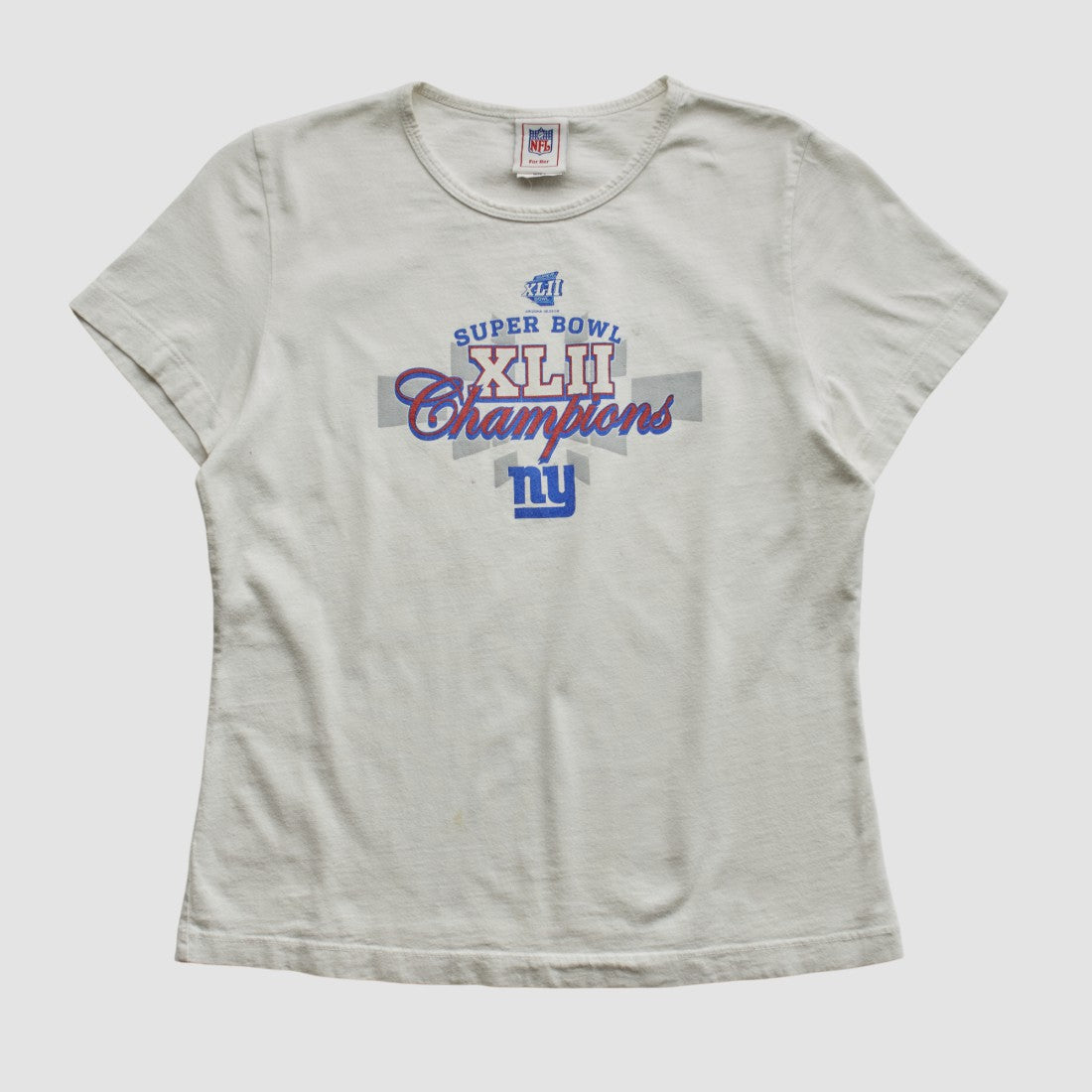 Super Bowl XLII NFL 2008 T-shirt - White Vintage for sale