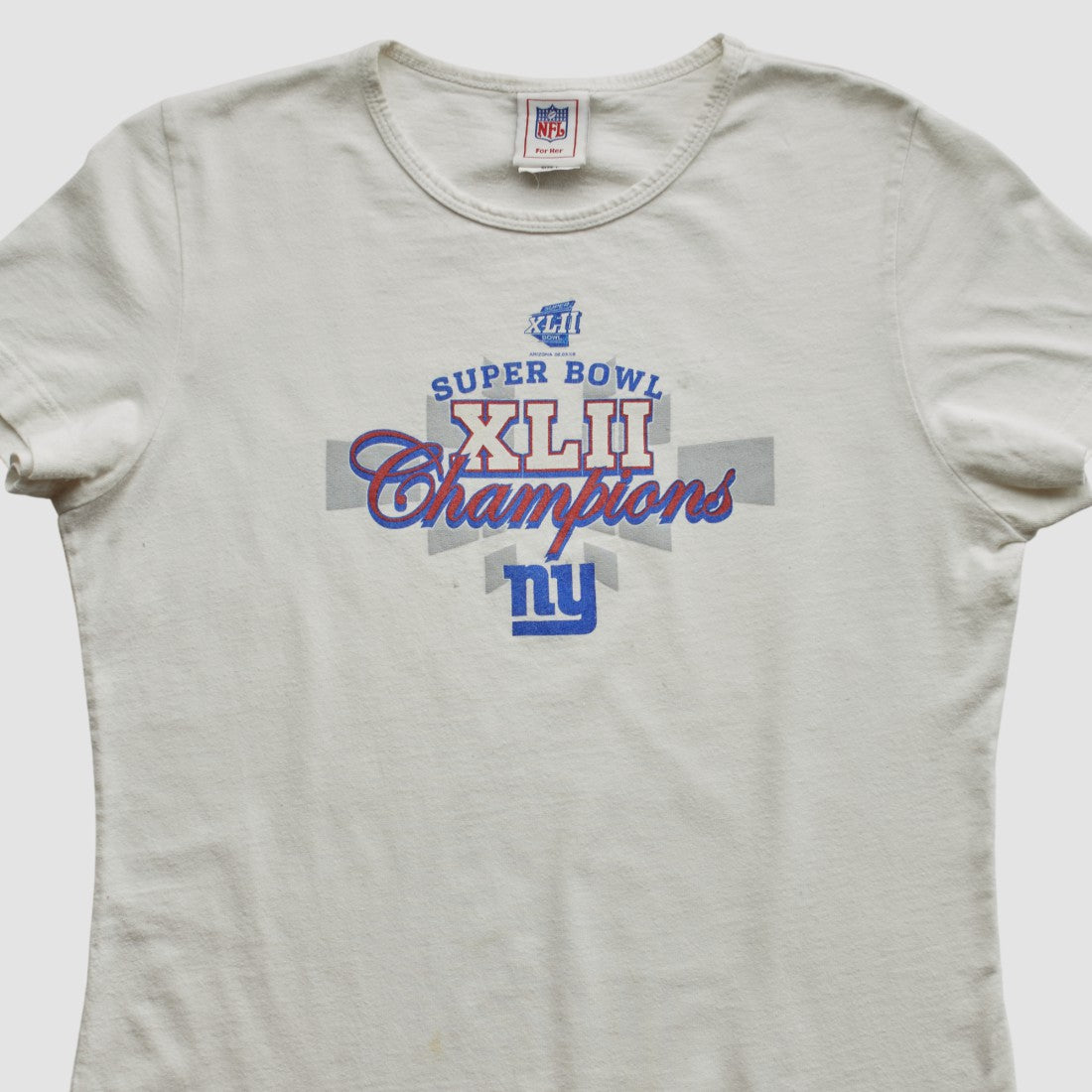 Super Bowl XLII NFL 2008 T-shirt - White Vintage for sale