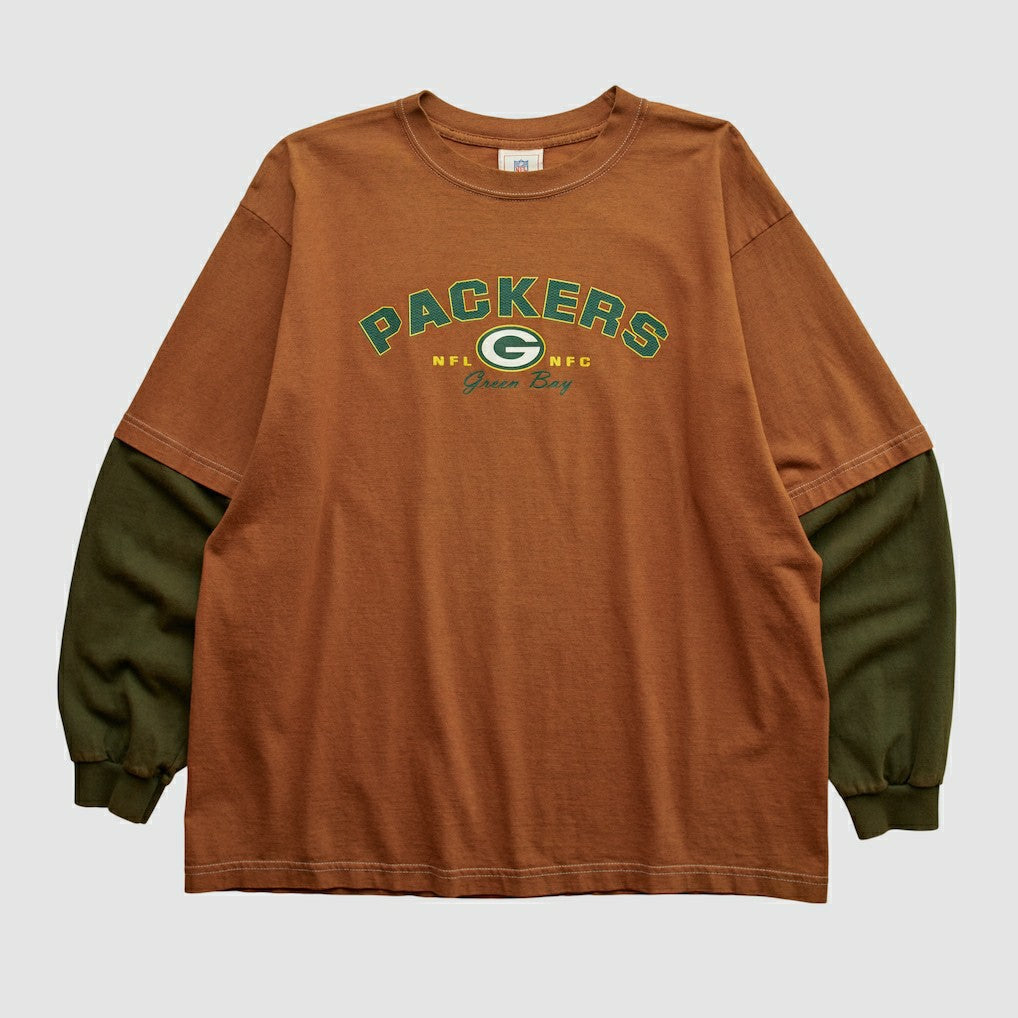 Green Bay Packers NFL 2000s Long Sleeve T-shirt - Clay Vintage cheap