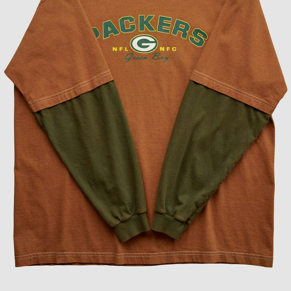Green Bay Packers NFL 2000s Long Sleeve T-shirt - Clay Vintage cheap