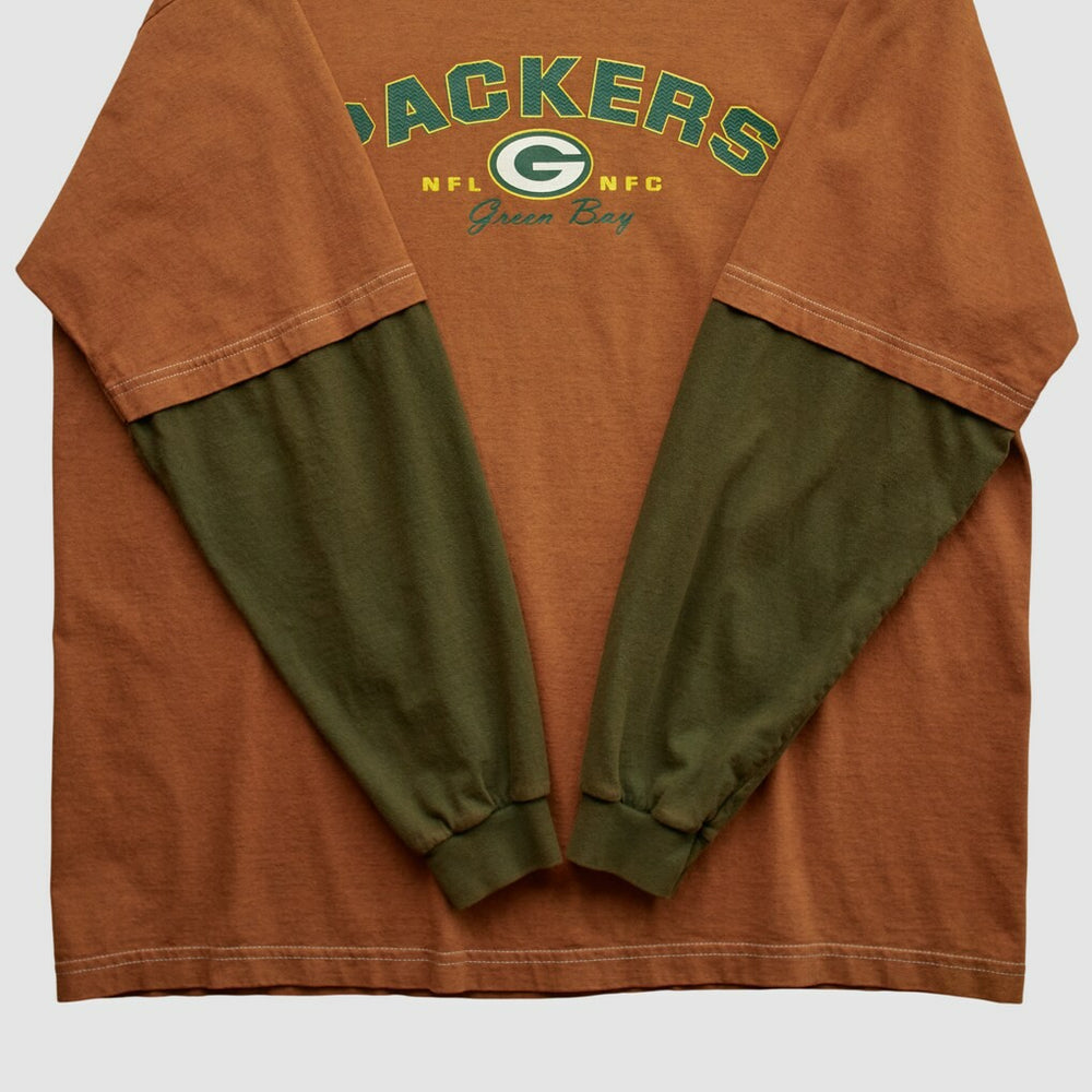 Green Bay Packers NFL 2000s Long Sleeve T-shirt - Clay Vintage cheap