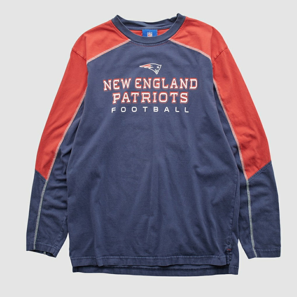 New England Patriots NFL 2000s Long Sleeve T-shirt - Navy Vintage for sale