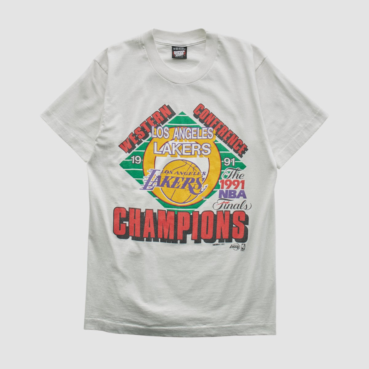 Los Angeles Lakers Screen Stars Best 1991 T-shirt - White Vintage on sale