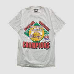 Los Angeles Lakers Screen Stars Best 1991 T-shirt - White Vintage on sale