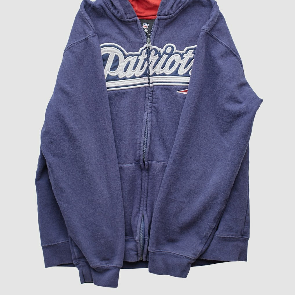 New England Patriots NFL 2010s Hooded Full Zip Sweatshirt - Navy Vintage sale