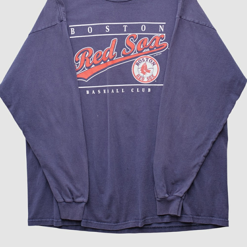 Boston Red Sox True Fan 2004 Long Sleeve T-shirt Navy Vintage
