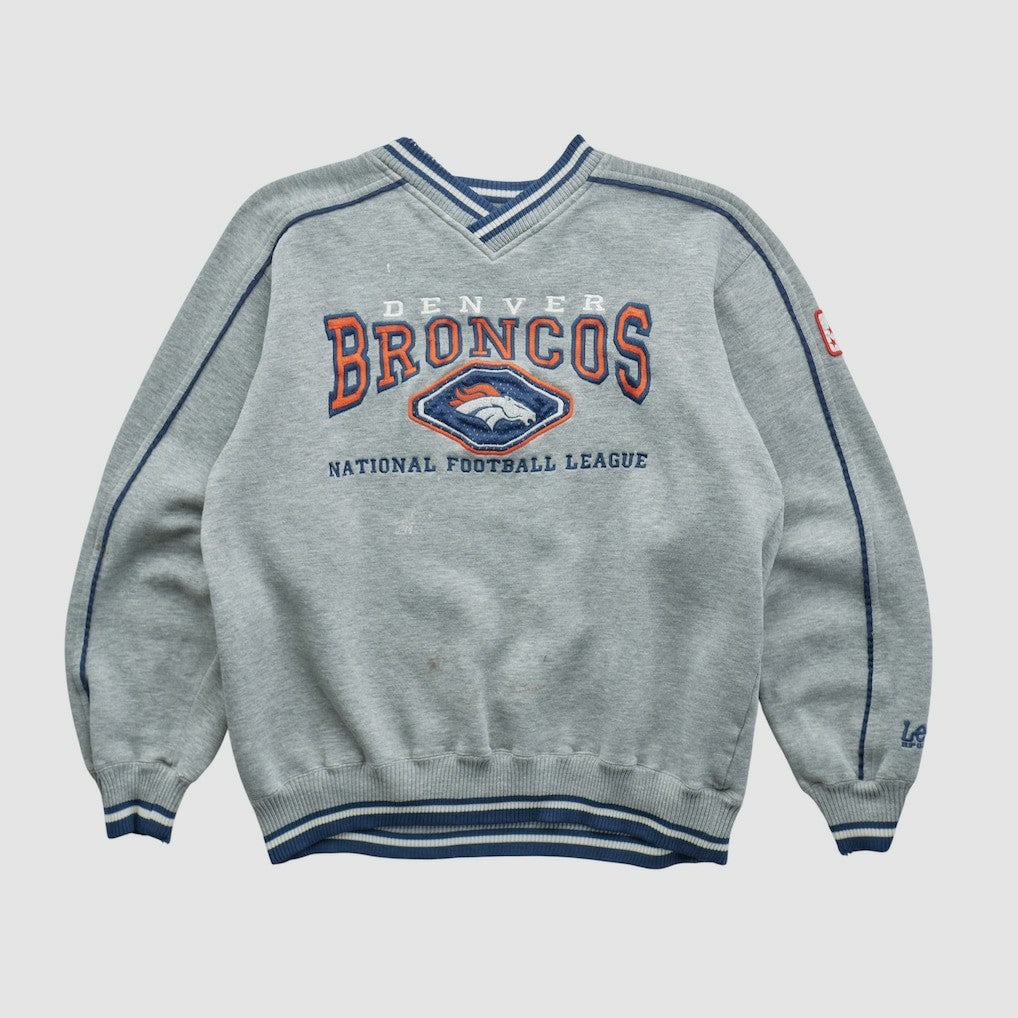 Denver Broncos Lee Apparel 90s Pullover Sweatshirt - Heather Gray Vintage online