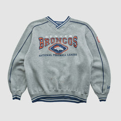 Denver Broncos Lee Apparel 90s Pullover Sweatshirt - Heather Gray Vintage online