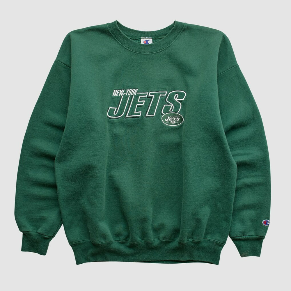 New York Jets Champion 2000s Pullover Sweatshirt - Green Vintage for sale