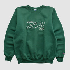 New York Jets Champion 2000s Pullover Sweatshirt - Green Vintage for sale