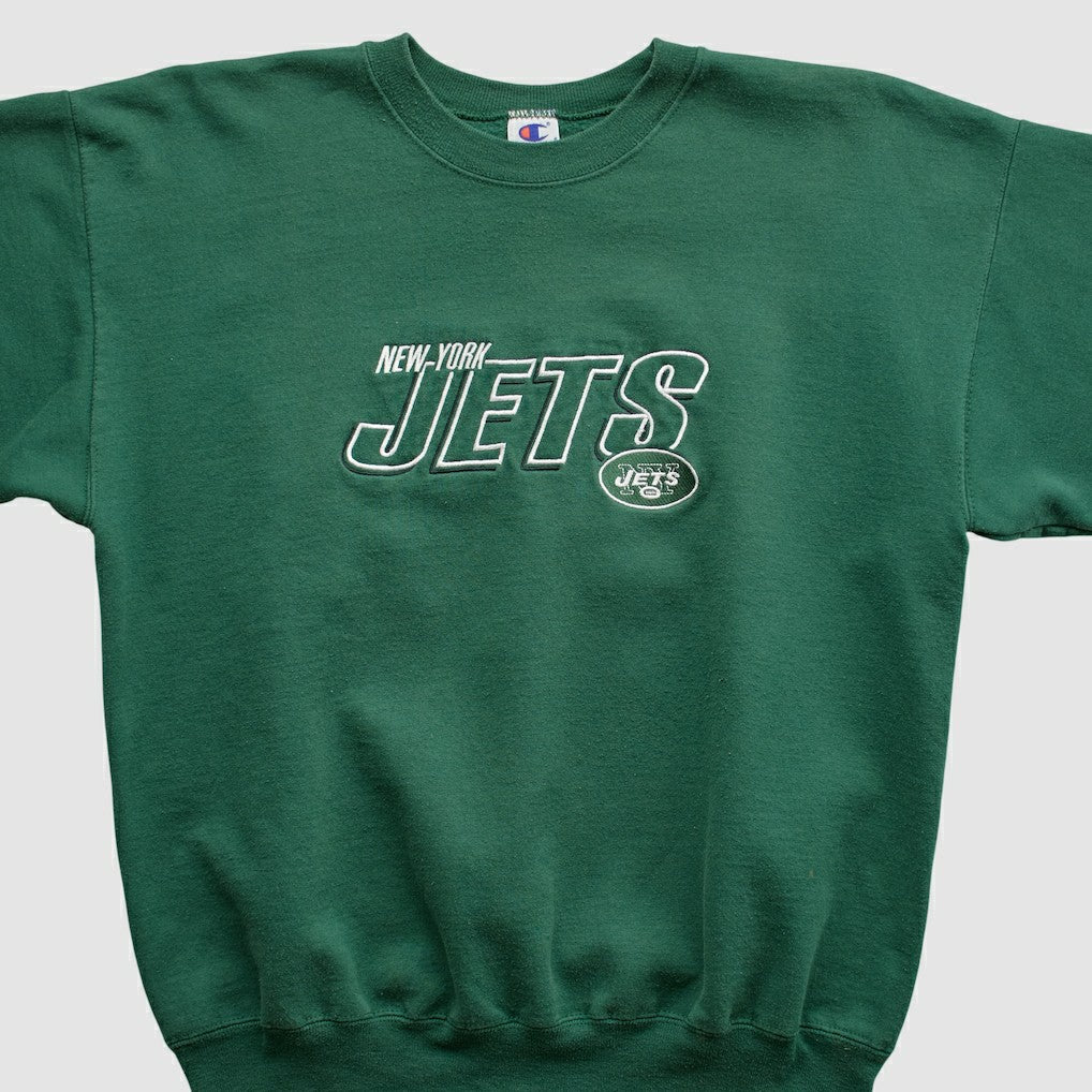 New York Jets Champion 2000s Pullover Sweatshirt - Green Vintage for sale