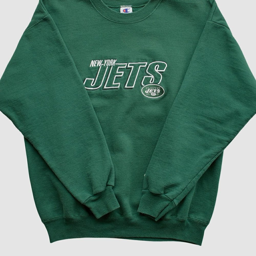 New York Jets Champion 2000s Pullover Sweatshirt - Green Vintage for sale