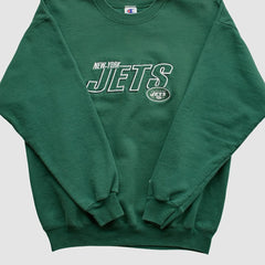 New York Jets Champion 2000s Pullover Sweatshirt - Green Vintage for sale
