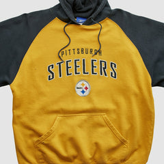 Pittsburgh Steelers Reebok 2000s Hooded Pullover Sweatshirt - Yellow Vintage for sale