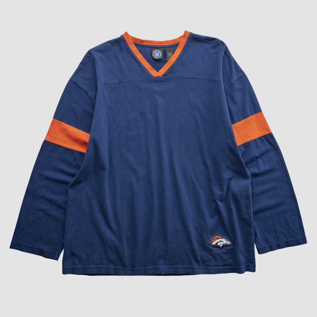 Denver Broncos NFL 2000s Long Sleeve T-shirt - Navy Vintage for sale