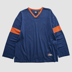 Denver Broncos NFL 2000s Long Sleeve T-shirt - Navy Vintage for sale