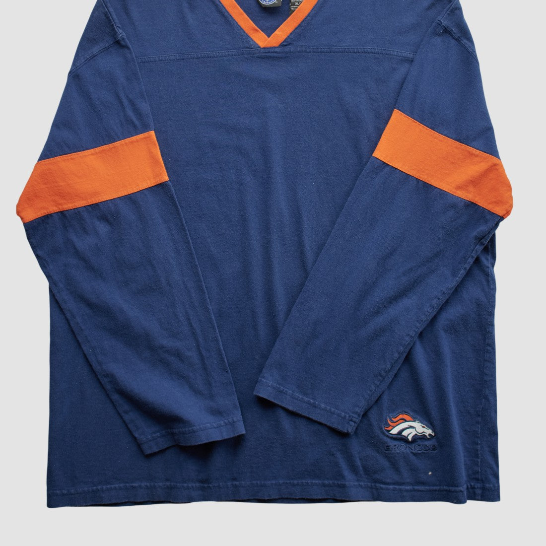 Denver Broncos NFL 2000s Long Sleeve T-shirt - Navy Vintage for sale