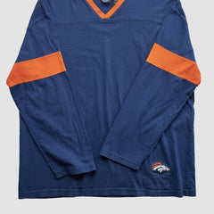 Denver Broncos NFL 2000s Long Sleeve T-shirt - Navy Vintage for sale