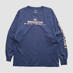 Denver Broncos NFL 2010s Long Sleeve T-shirt - Navy Vintage cheap