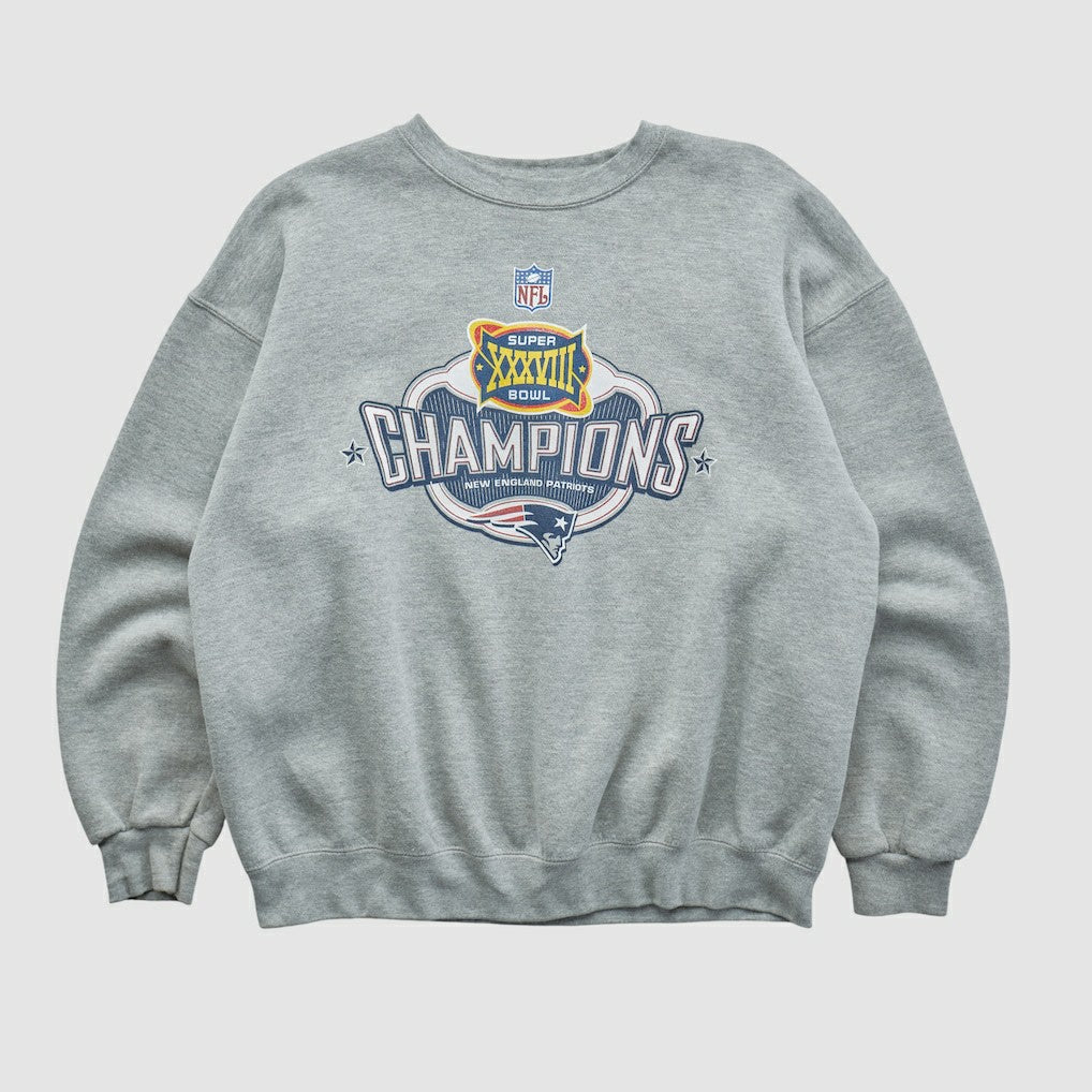Super Bowl XXXVIII Lee Apparel 2004 Pullover Sweatshirt - Heather Gray Vintage sale