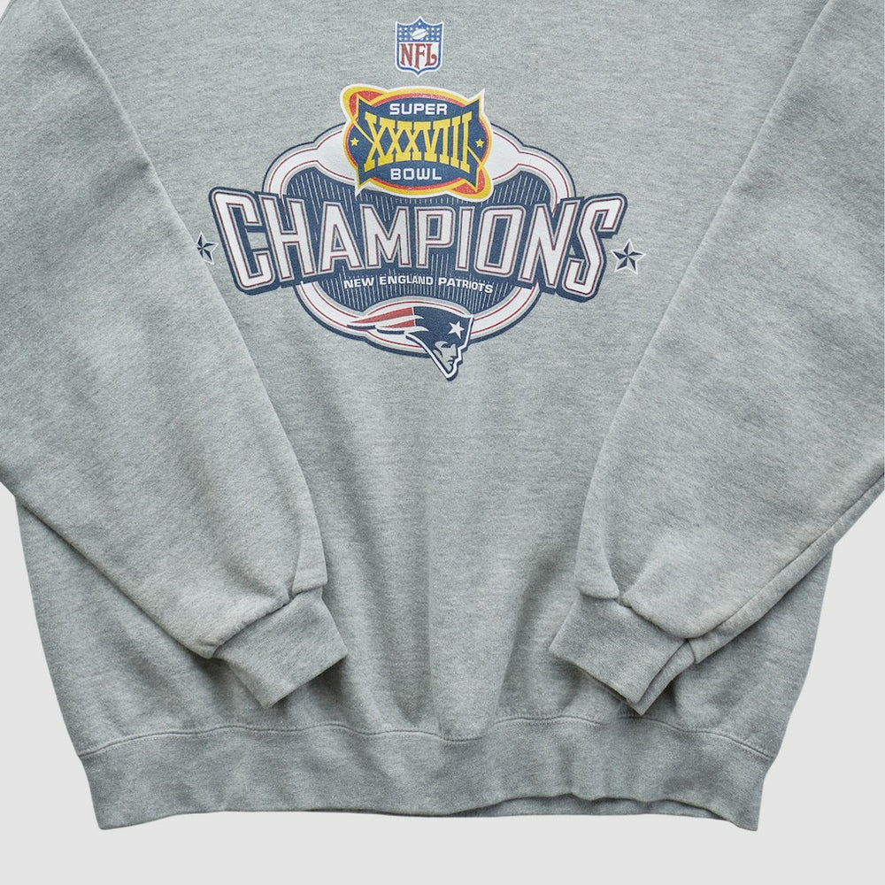 Super Bowl XXXVIII Lee Apparel 2004 Pullover Sweatshirt - Heather Gray Vintage sale