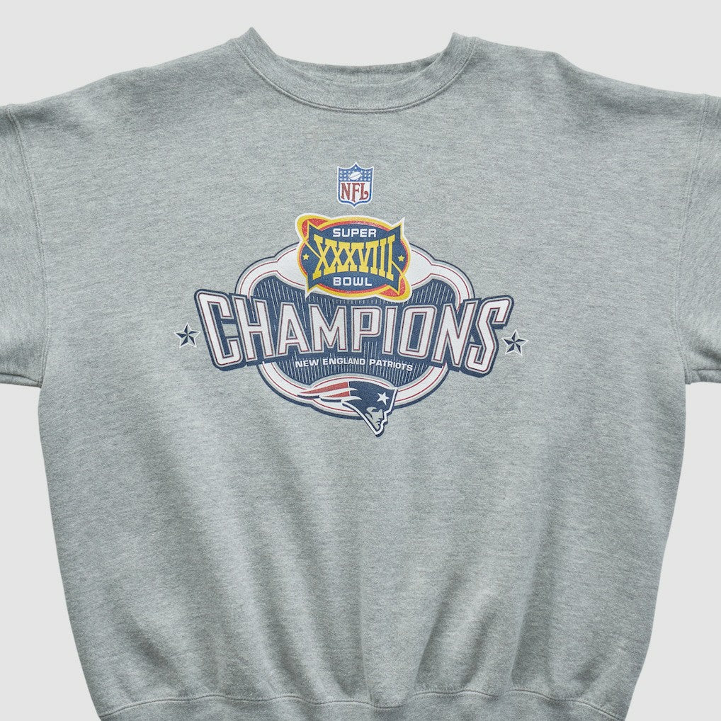 Super Bowl XXXVIII Lee Apparel 2004 Pullover Sweatshirt - Heather Gray Vintage sale