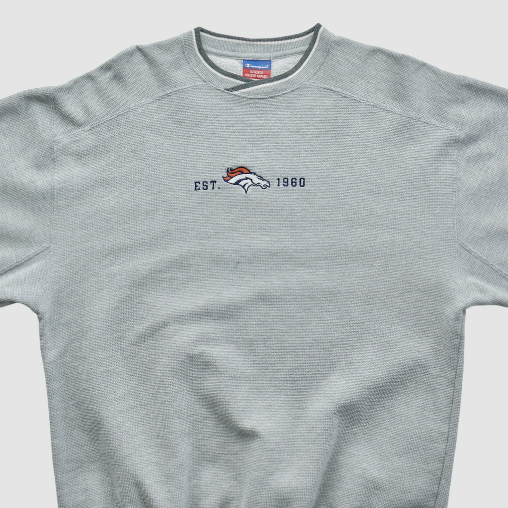 Denver Broncos Champion 2000s Pullover Sweatshirt - Heather Gray Vintage online