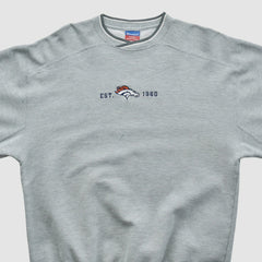 Denver Broncos Champion 2000s Pullover Sweatshirt - Heather Gray Vintage online