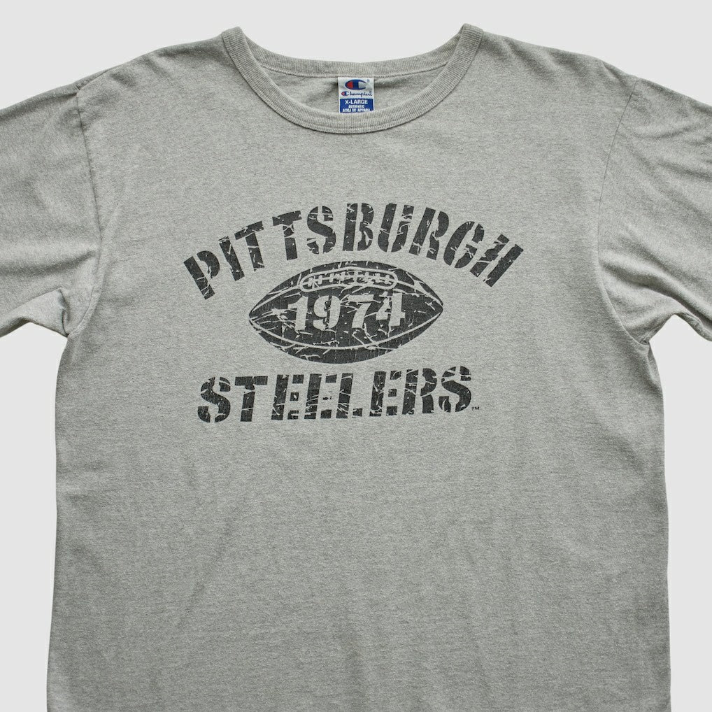 Pittsburgh Steelers Champion 90s T-shirt - Heather Gray Vintage outlet