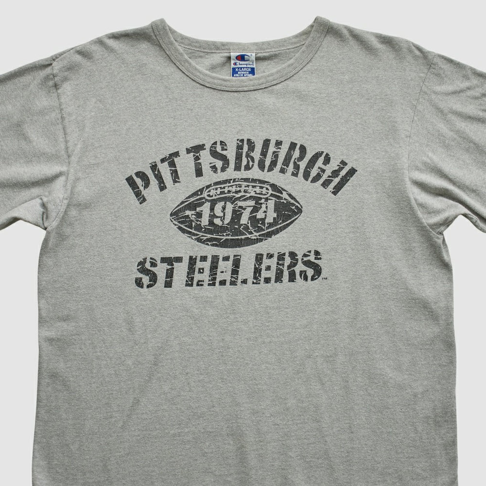 Pittsburgh Steelers Champion 90s T-shirt - Heather Gray Vintage outlet