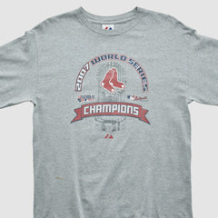 World Series Champions Majestic 2007 Long Sleeve T-shirt Heather Gray Vintage