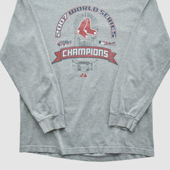 World Series Champions Majestic 2007 Long Sleeve T-shirt Heather Gray Vintage